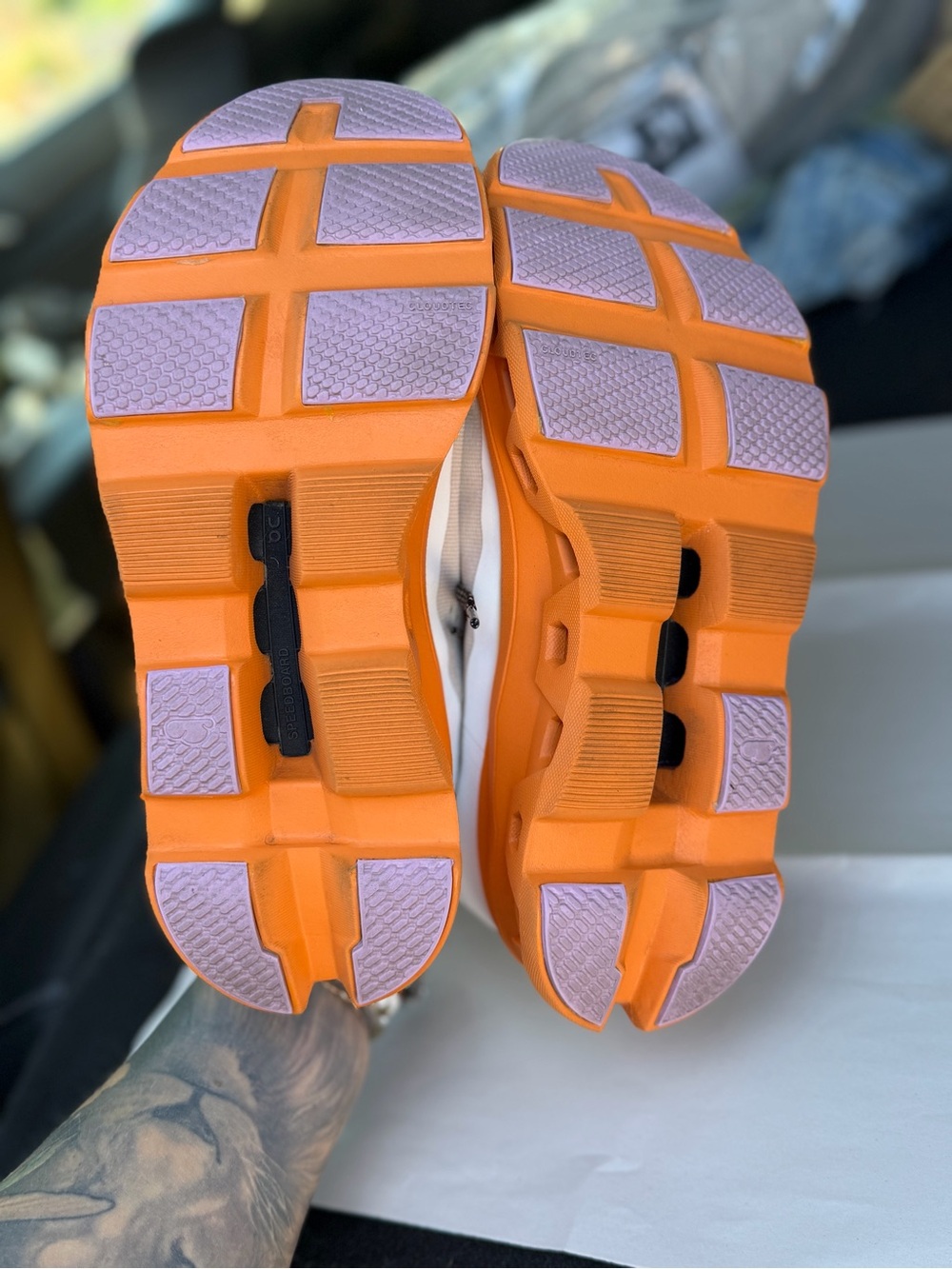 On Running Cloudmonster Women’s Running Shoes - White & Orange - Picture 5 of 5
